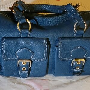 Brand new Talbot Bluw Pebbled Leather Cargo Pocket Satchel.